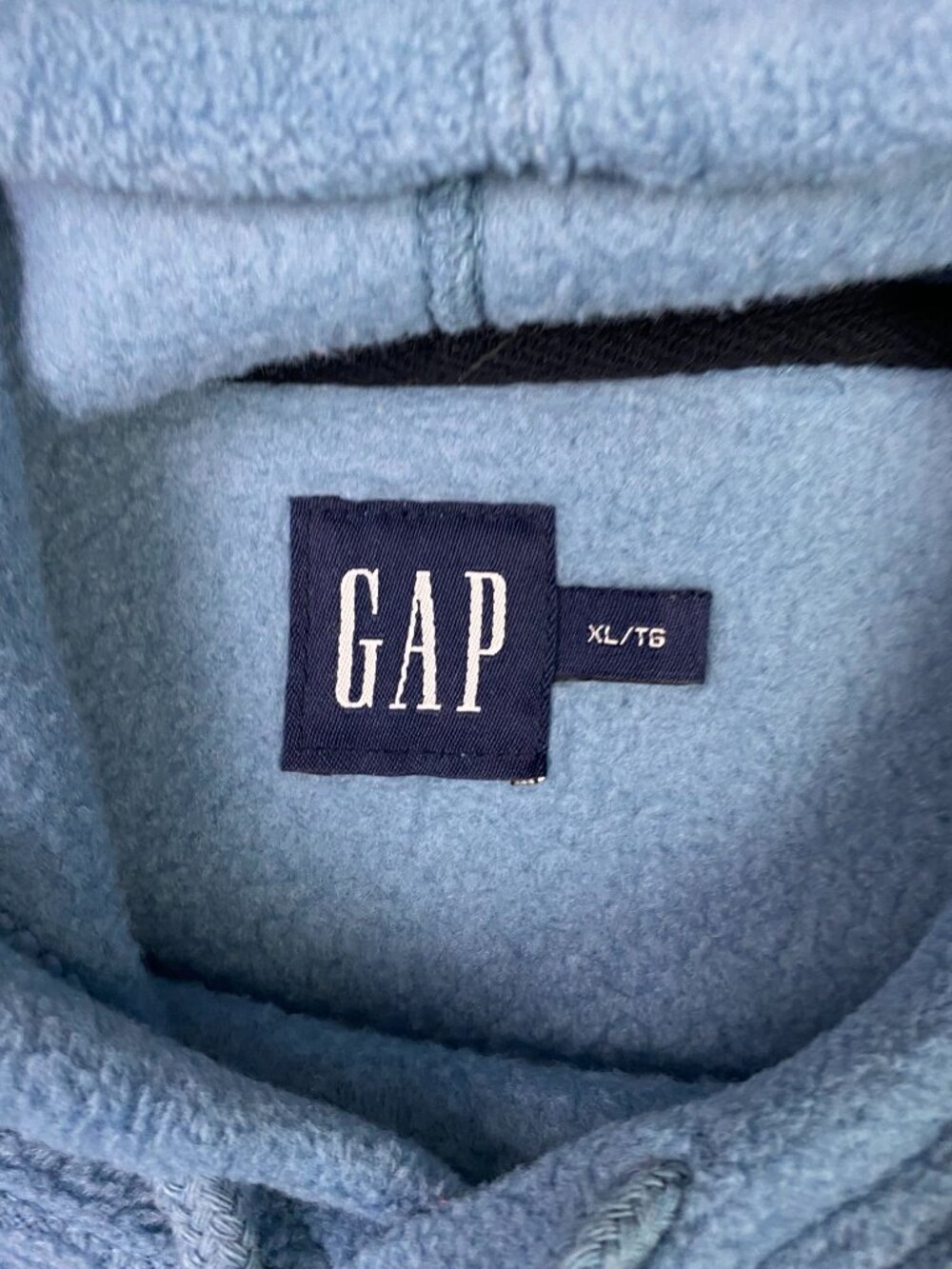 Vintage Y2K GAP Fleece Hoodie Mens XL Light Blue Pullover - Picture 8 of 16